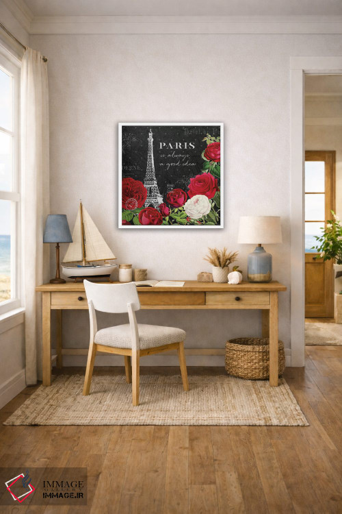 تابلو دکوراتیو پاریس قرمز II با زمینه مشکی اثر کیتی پرتیه - D3W