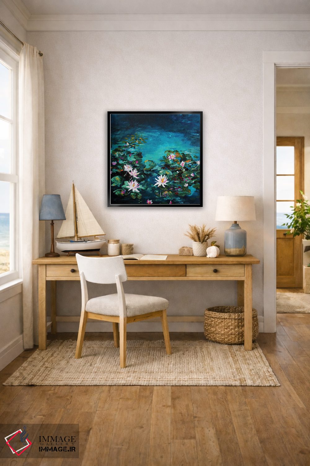 تابلو دکوراتیو برکه نیلوفر اثر کارلی پرولد - D5B