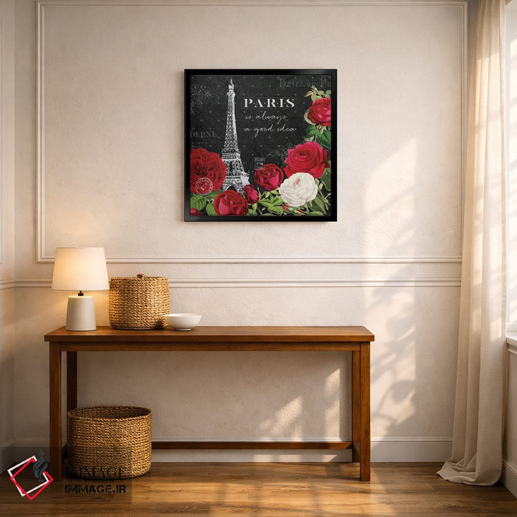 تابلو دکوراتیو پاریس قرمز II با زمینه مشکی اثر کیتی پرتیه - D6B