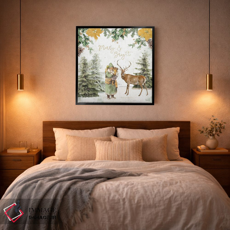 تابلو دکوراتیو تعطیلات جنگلی III طلایی اثر کیتی پرتیه - D3B