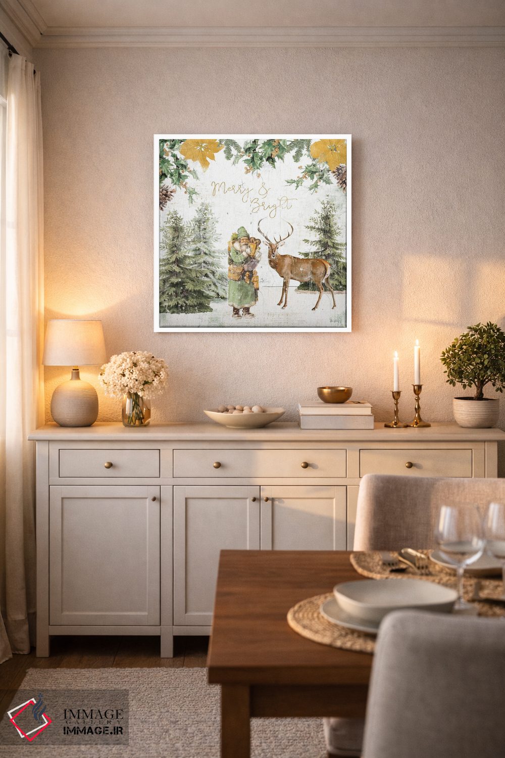 تابلو دکوراتیو تعطیلات جنگلی III طلایی اثر کیتی پرتیه - D5W