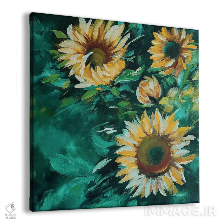 تابلو دکوراتیو آفتابگردان ها اثر کارلی پرولد - نمای پرسپکتیو محصول