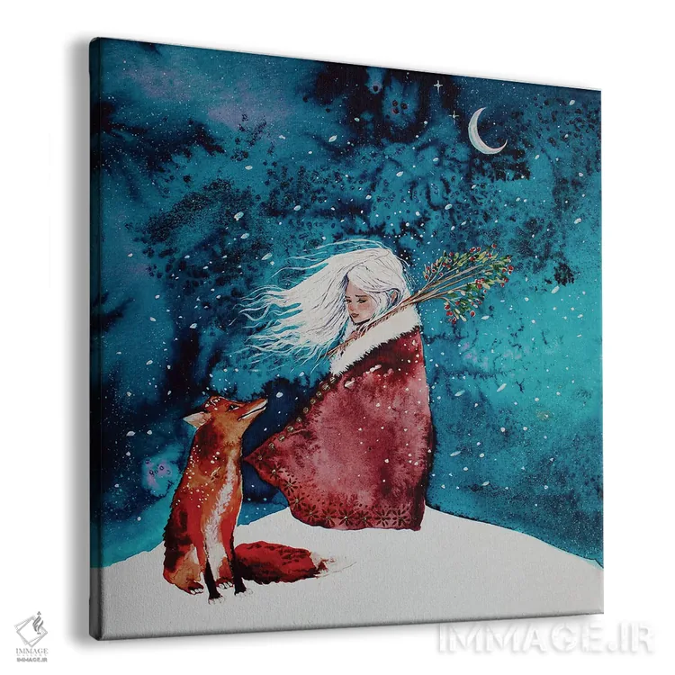 تابلو دکوراتیو کریسمس روباه اثر کارلی پرولد - نمای پرسپکتیو محصول