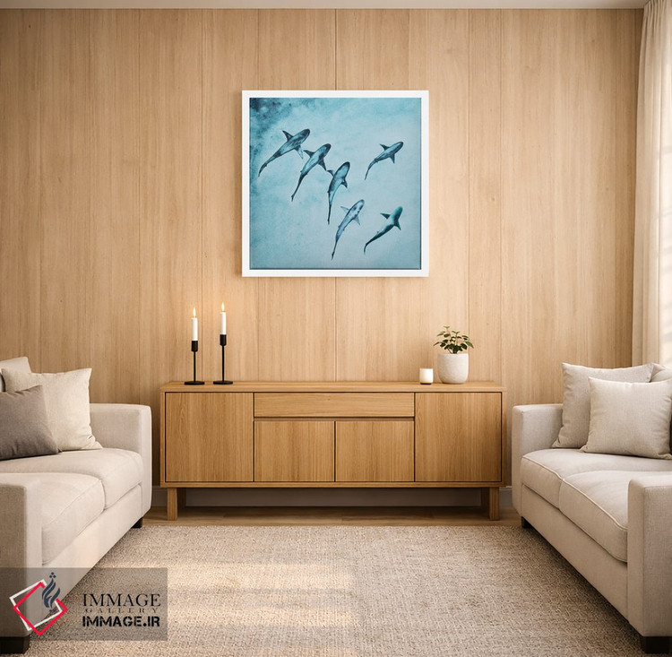 تابلو دکوراتیو شنا کردن کوسه های صخره ای اثر کارلی پرولد - D2W