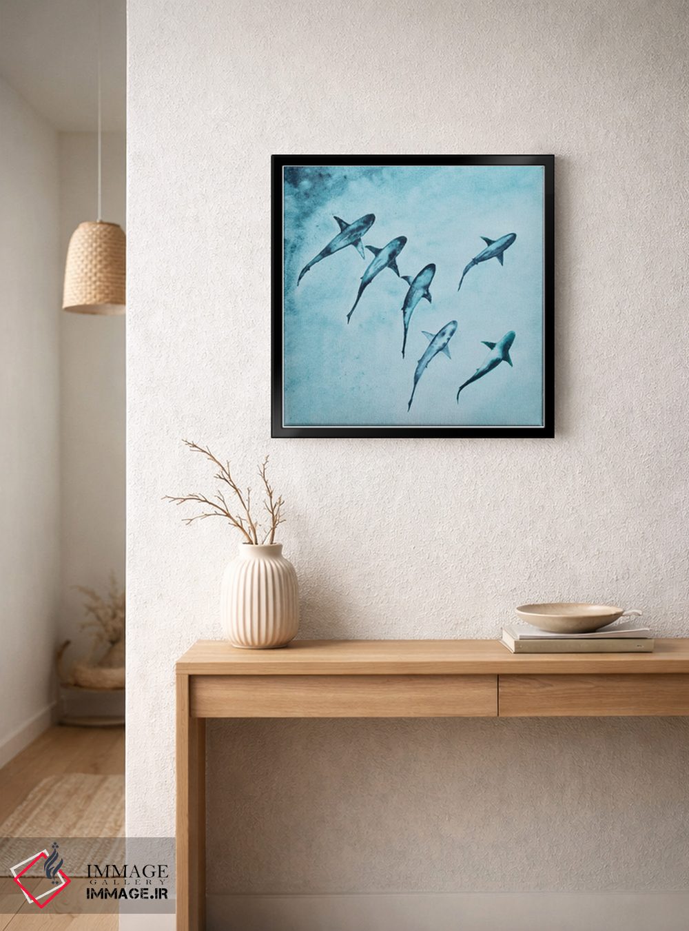 تابلو دکوراتیو شنا کردن کوسه های صخره ای اثر کارلی پرولد - D4B