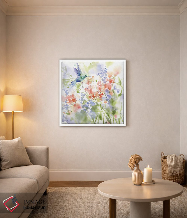 تابلو انتزاعی چمنزار مرغ مگس خوار اثر کاترینا پیت - D2W