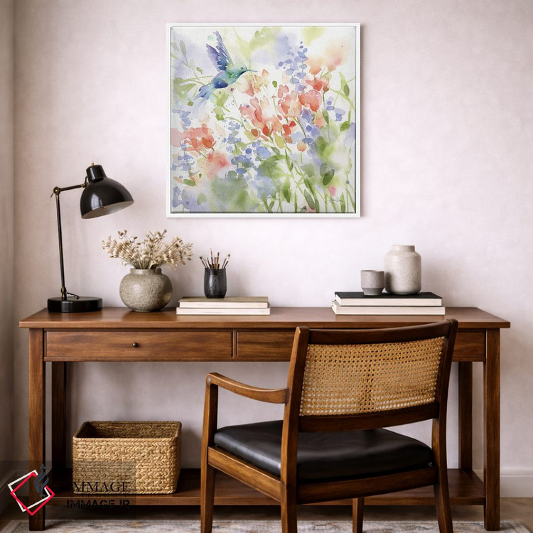 تابلو انتزاعی چمنزار مرغ مگس خوار اثر کاترینا پیت - D5W
