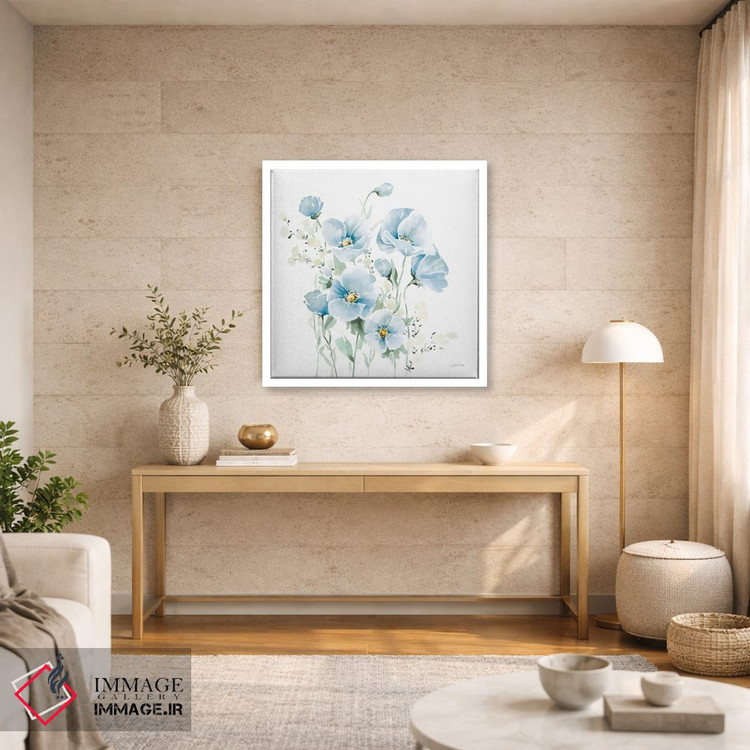 تابلو دکوراتیو دسته گل باغ مخفی II آبی کم رنگ اثر کاترینا پیت - D2W