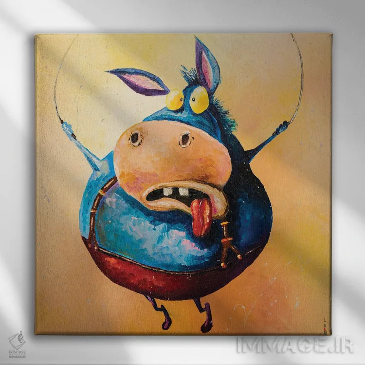 تابلو دکوراتیو الاغ پرش کنان اثر کوپتسووا آرت - نمای روبهرو روی دیوار