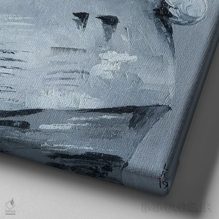 تابلو دکوراتیو اخبار برای سگ II اثر کوپتسووا آرت - نمای نزدیک بافت بوم