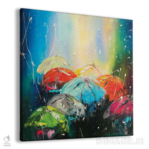 تابلو انتزاعی بارش باران اثر کوپتسووا آرت - نمای پرسپکتیو محصول