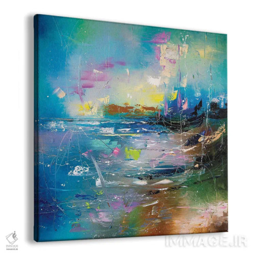 تابلو انتزاعی ساحل رازآلود اثر کوپتسووا آرت - نمای پرسپکتیو محصول