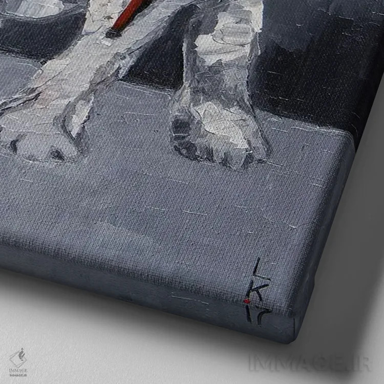 تابلو دکوراتیو کفش ها را نجات بده اثر کوپتسووا آرت - نمای نزدیک بافت بوم