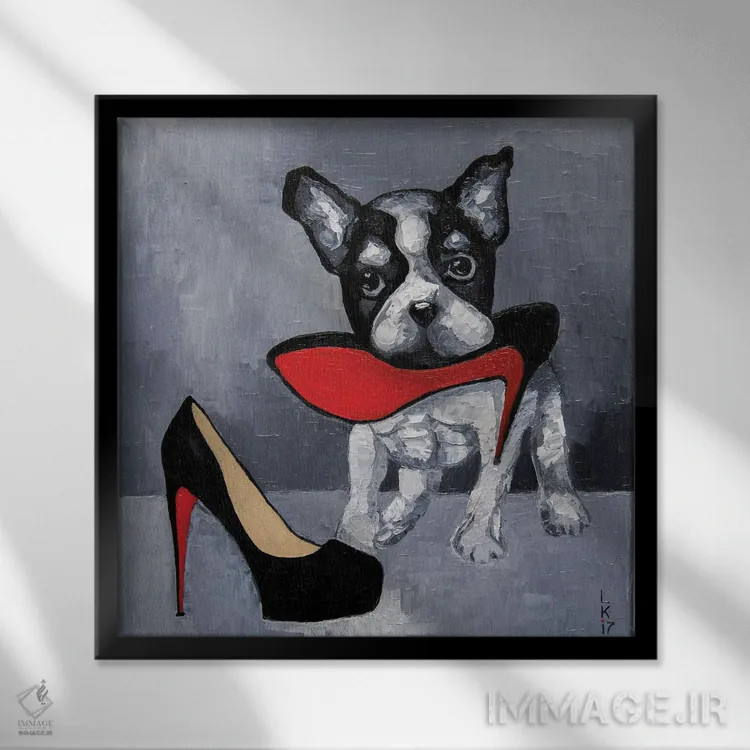 تابلو دکوراتیو کفش ها را نجات بده اثر کوپتسووا آرت - نمای قابدار مشکی