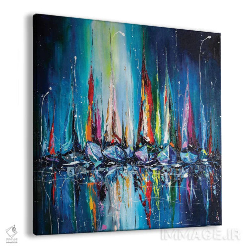 تابلو دکوراتیو قایق های بادبانی در بندر اثر کوپتسووا آرت - نمای پرسپکتیو محصول