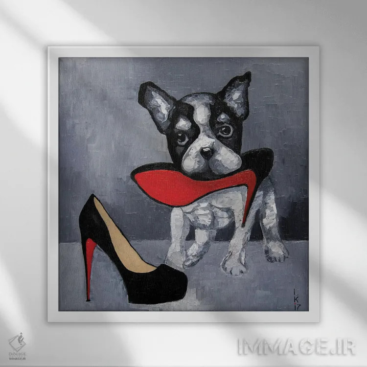 تابلو دکوراتیو کفش ها را نجات بده اثر کوپتسووا آرت - نمای قابدار سفید