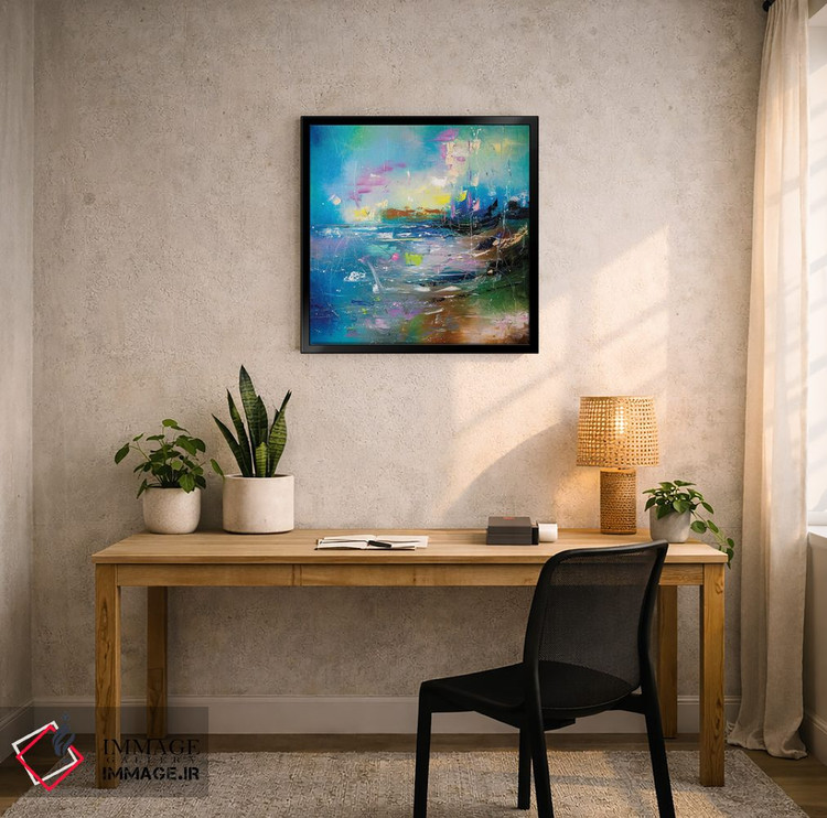 تابلو انتزاعی ساحل رازآلود اثر کوپتسووا آرت - D5B