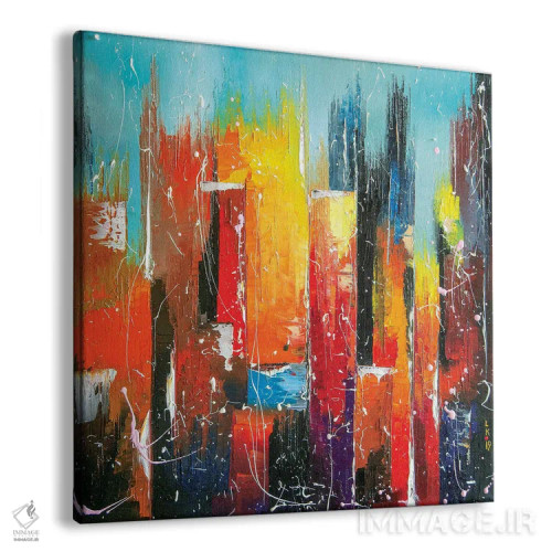 تابلو انتزاعی مرکز شهر آفتابی اثر کوپتسووا آرت - نمای پرسپکتیو محصول