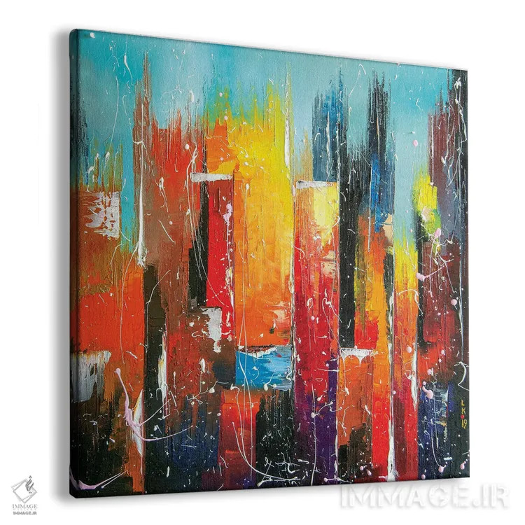 تابلو انتزاعی مرکز شهر آفتابی اثر کوپتسووا آرت - نمای پرسپکتیو محصول