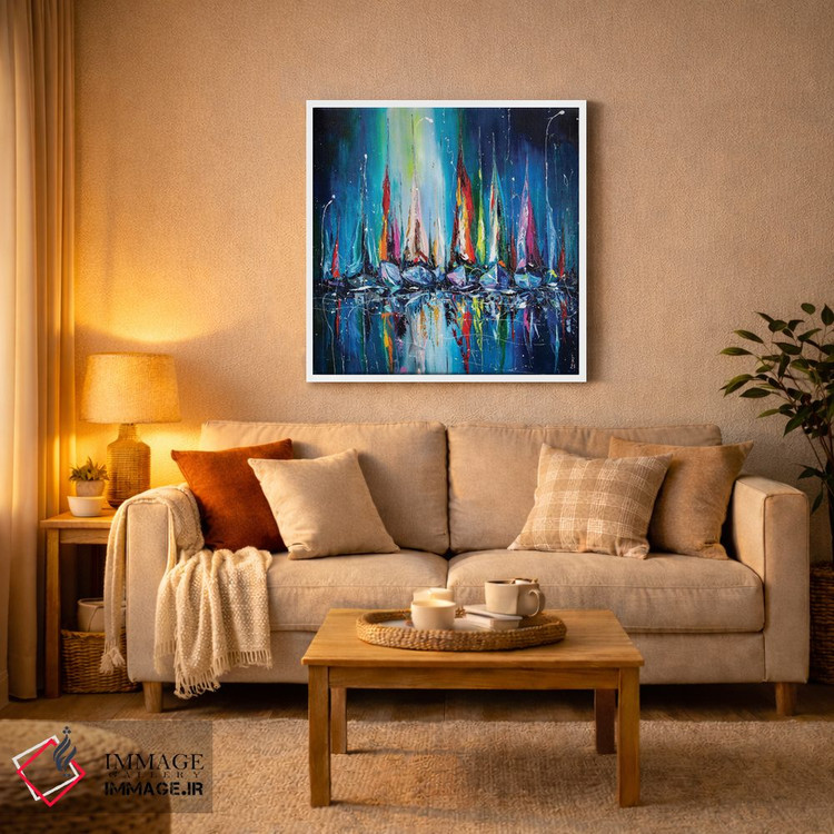 تابلو دکوراتیو قایق های بادبانی در بندر اثر کوپتسووا آرت - D2W