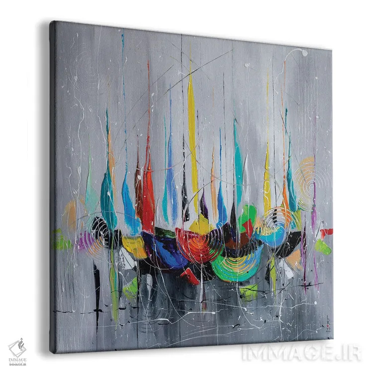 تابلو انتزاعی در انتظار مسابقه قایقرانی اثر کوپتسووا آرت - نمای پرسپکتیو محصول