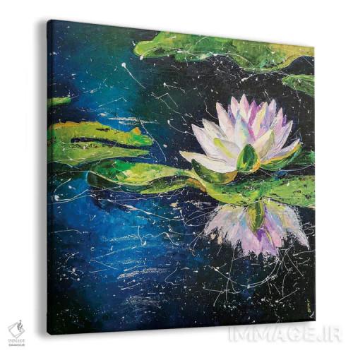 تابلو دکوراتیو نیلوفر آبی اثر کوپتسووا آرت - نمای پرسپکتیو محصول