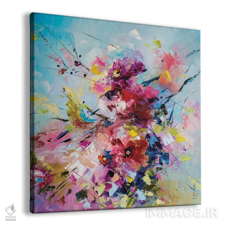 تابلو انتزاعی شکوفه لطیف اثر کوپتسووا آرت - نمای پرسپکتیو محصول