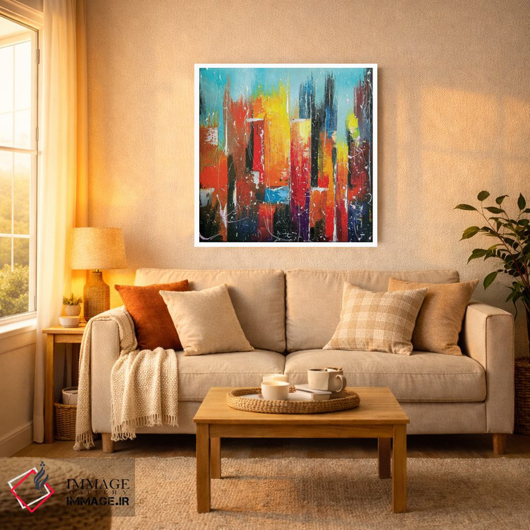 تابلو انتزاعی مرکز شهر آفتابی اثر کوپتسووا آرت - D3W