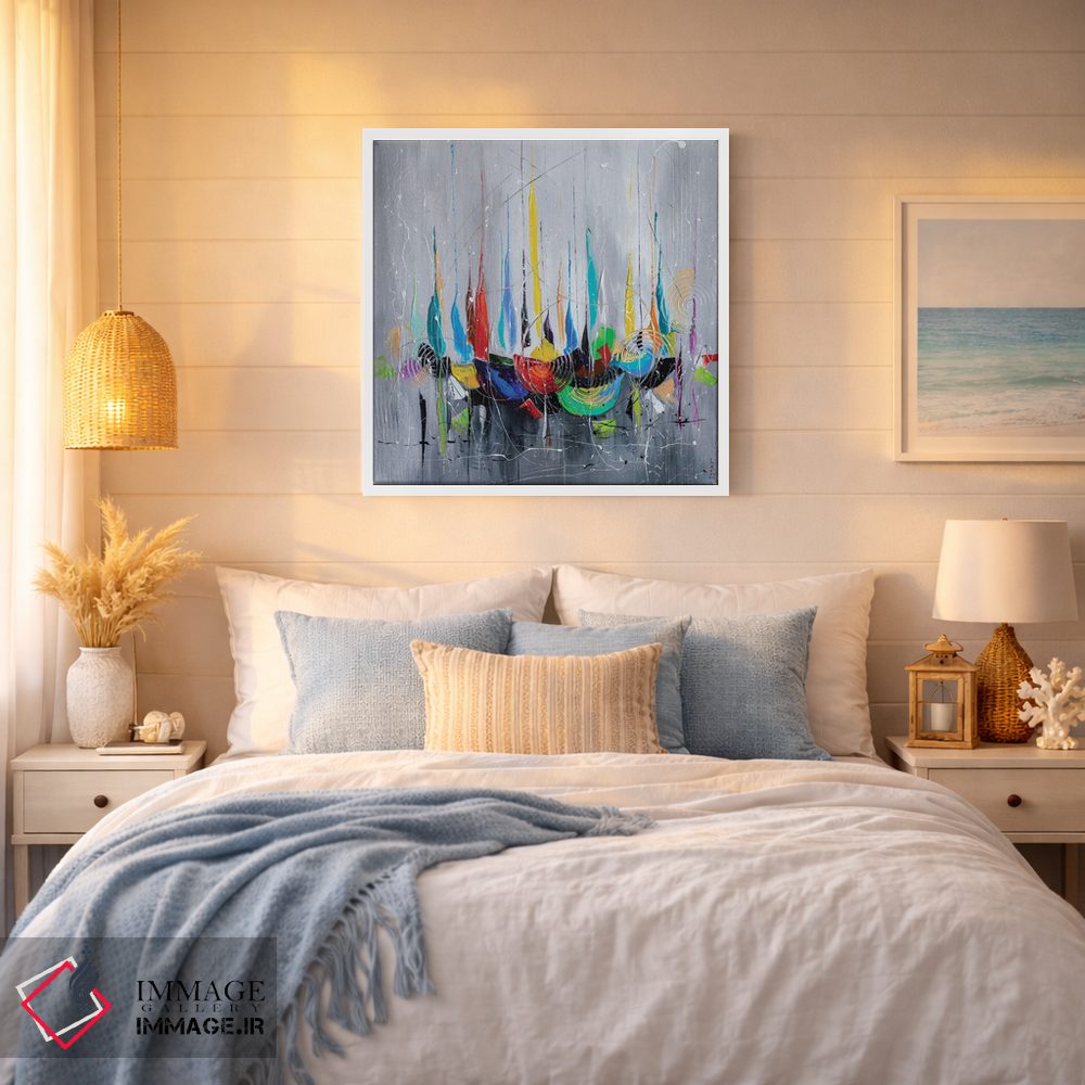 تابلو انتزاعی در انتظار مسابقه قایقرانی اثر کوپتسووا آرت - D4W