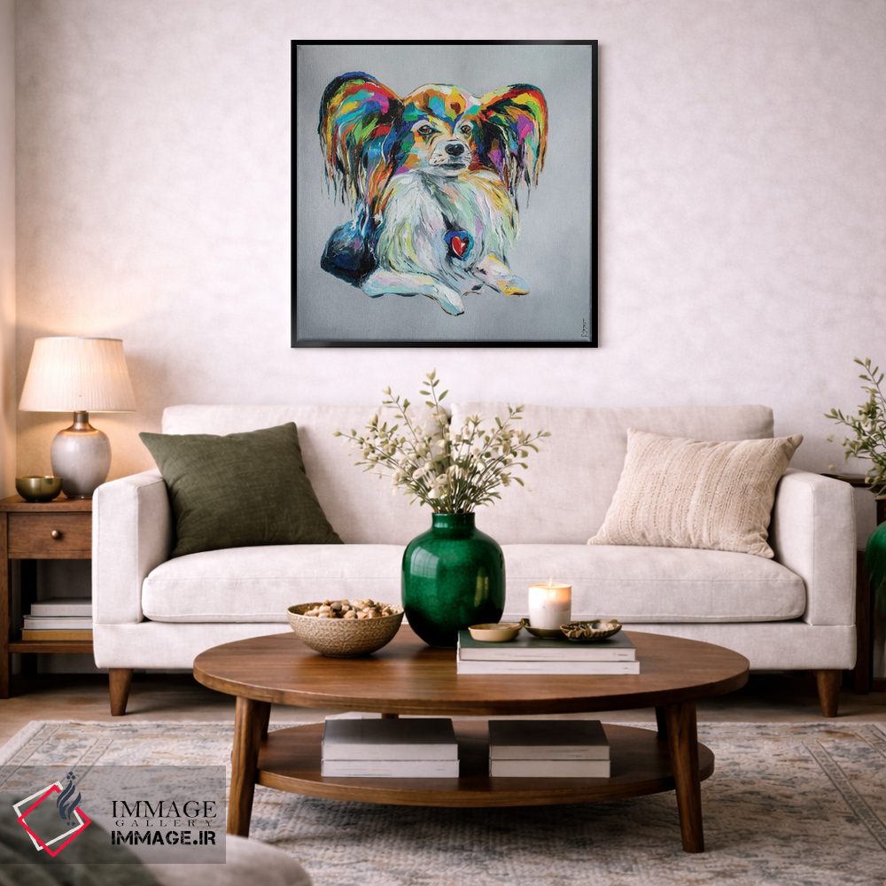 تابلو دکوراتیو سگ پاپیلون اثر کوپتسووا آرت - D3B