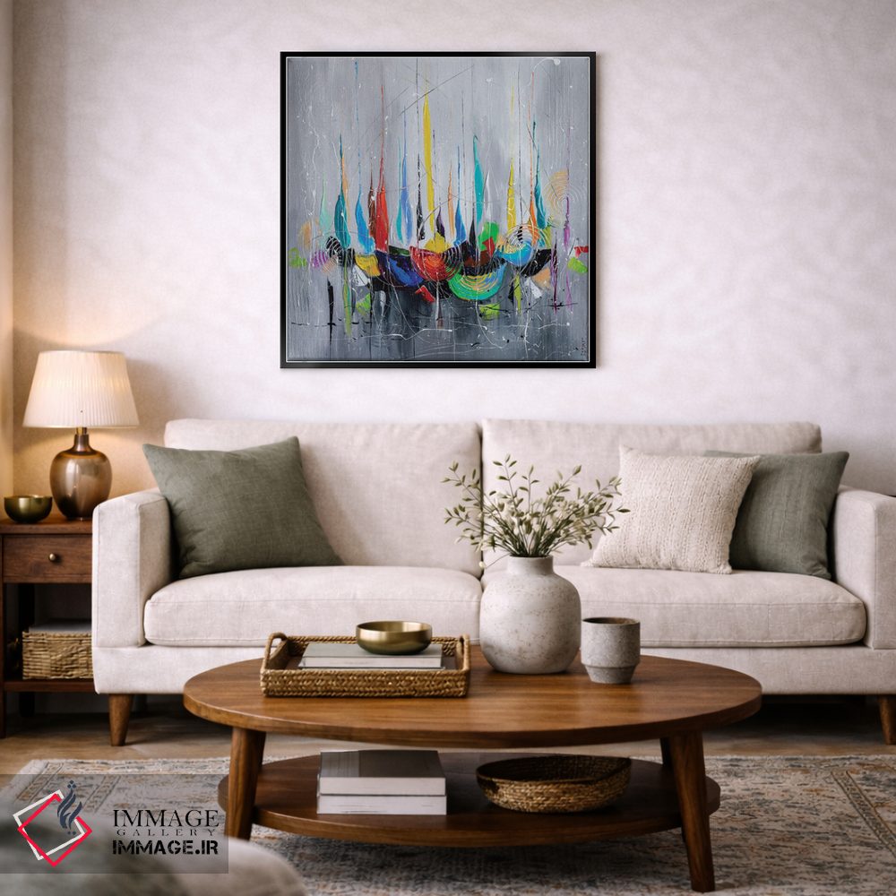 تابلو انتزاعی در انتظار مسابقه قایقرانی اثر کوپتسووا آرت - D2B