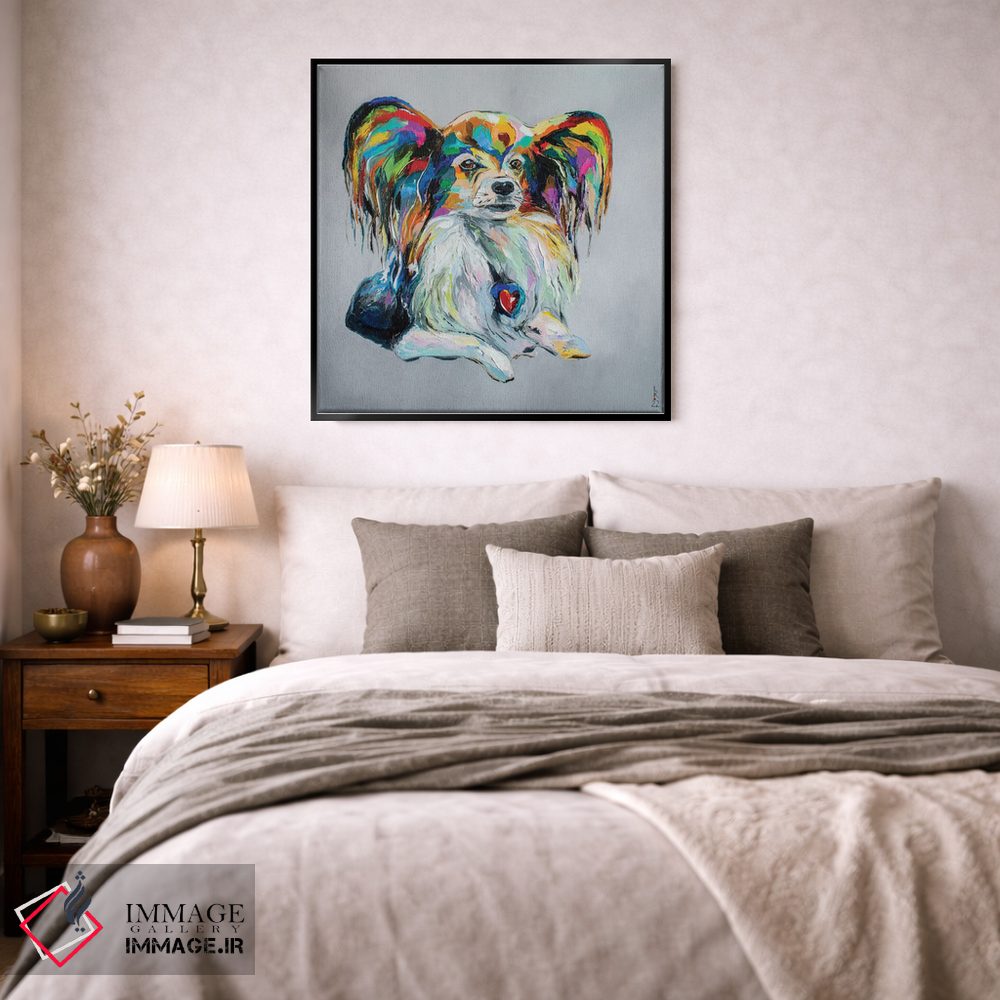 تابلو دکوراتیو سگ پاپیلون اثر کوپتسووا آرت - D4B