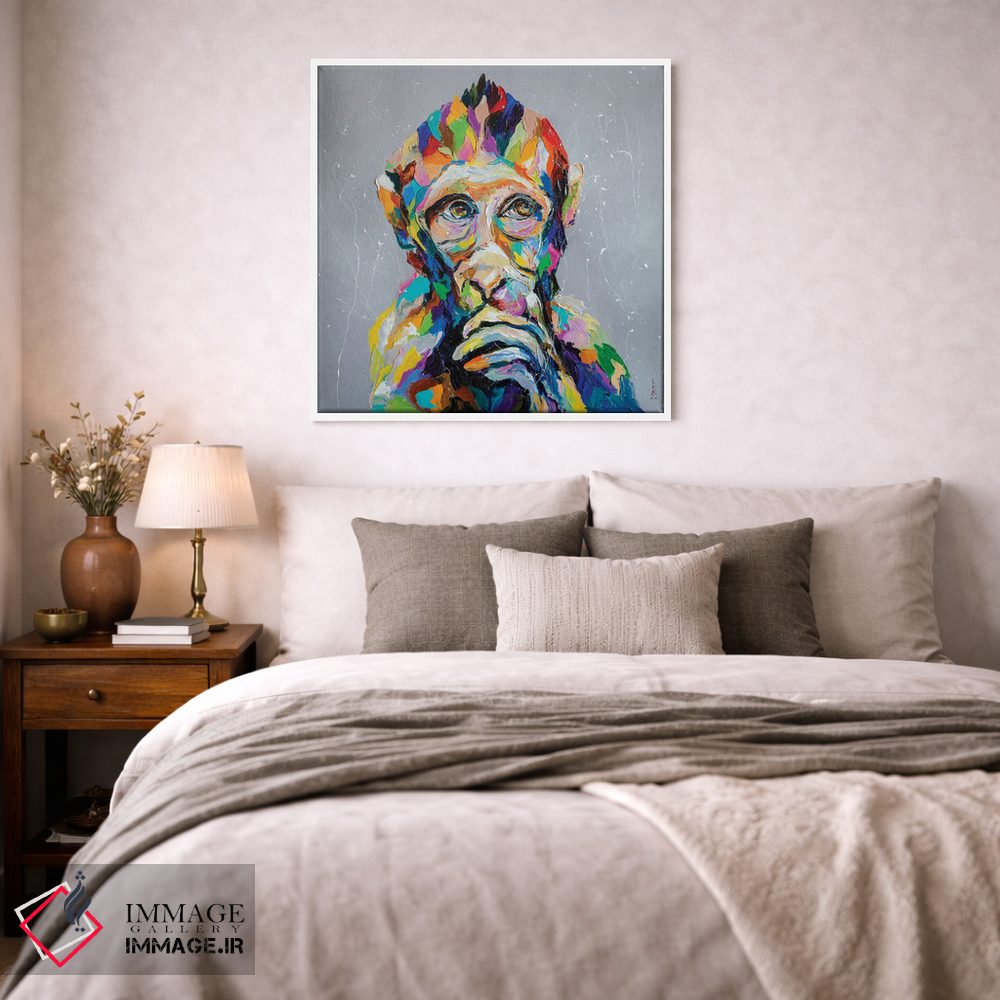 تابلو دکوراتیو میمون متفکر اثر کوپتسووا آرت - D1W