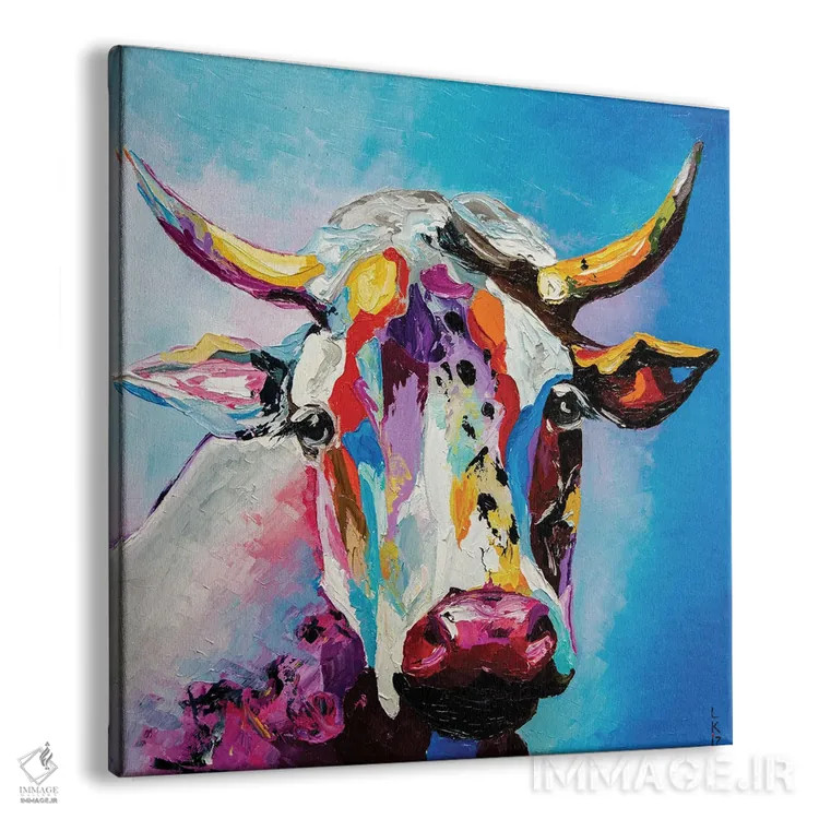 تابلو دکوراتیو گاو اثر کوپتسووا آرت - نمای پرسپکتیو محصول