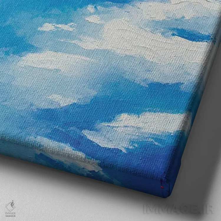 تابلو دکوراتیو قرار ملاقات در ابرها اثر کوپتسووا آرت - نمای نزدیک بافت بوم