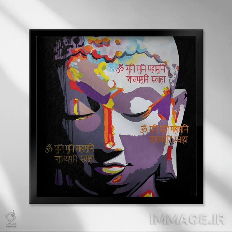 تابلو دکوراتیو بودا اثر کوپتسووا آرت - نمای قابدار مشکی