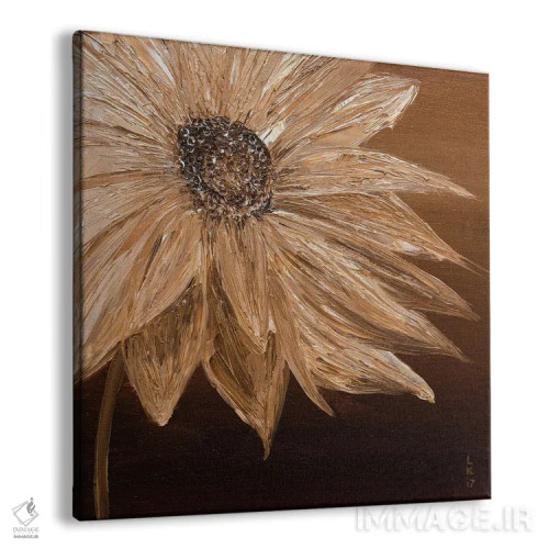 تابلو دکوراتیو گل در تن قهوه ای اثر کوپتسووا آرت - نمای پرسپکتیو محصول