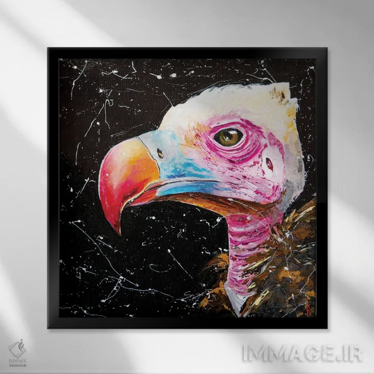 تابلو دکوراتیو کرکس اثر کوپتسووا آرت - نمای قابدار مشکی