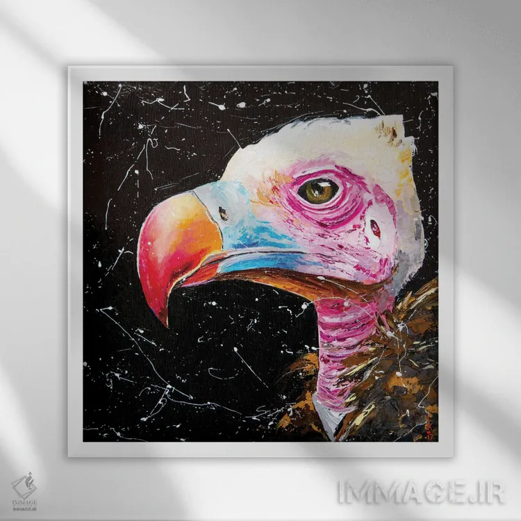 تابلو دکوراتیو کرکس اثر کوپتسووا آرت - نمای قابدار سفید