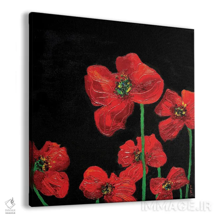 تابلو دکوراتیو شقایق ها اثر کوپتسووا آرت - نمای پرسپکتیو محصول