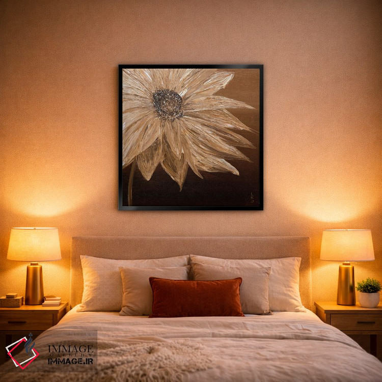 تابلو دکوراتیو گل در تن قهوه ای اثر کوپتسووا آرت - D1B