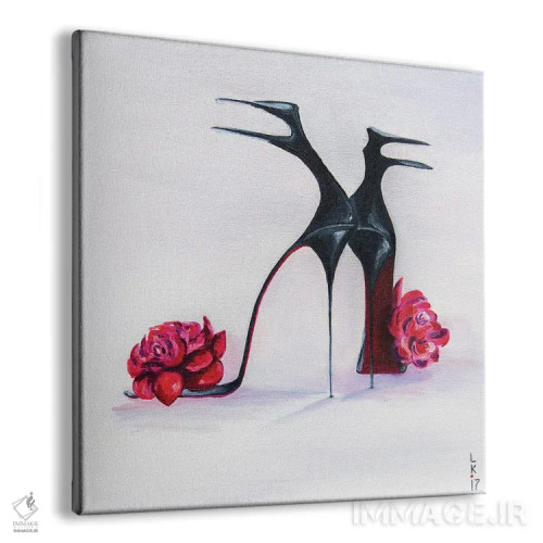 تابلو دکوراتیو کفش های لوکس اثر کوپتسووا آرت - نمای پرسپکتیو محصول