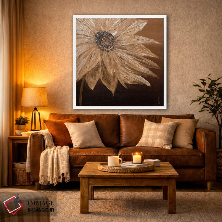 تابلو دکوراتیو گل در تن قهوه ای اثر کوپتسووا آرت - D2W