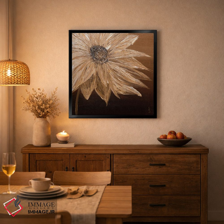 تابلو دکوراتیو گل در تن قهوه ای اثر کوپتسووا آرت - D3B