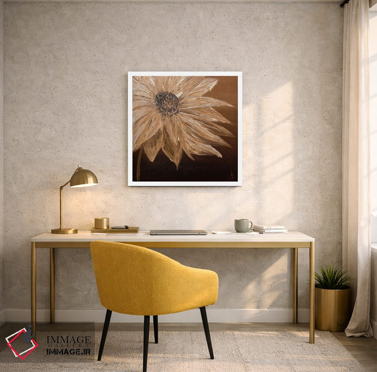 تابلو دکوراتیو گل در تن قهوه ای اثر کوپتسووا آرت - D5W