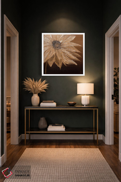 تابلو دکوراتیو گل در تن قهوه ای اثر کوپتسووا آرت - D6W