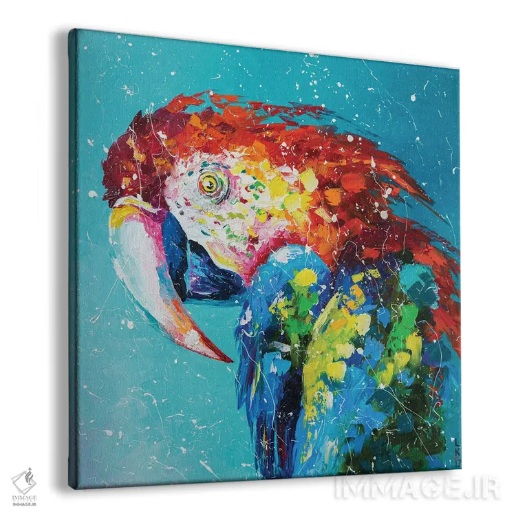 تابلو دکوراتیو طوطی ماکائو اثر کوپتسووا آرت - نمای پرسپکتیو محصول