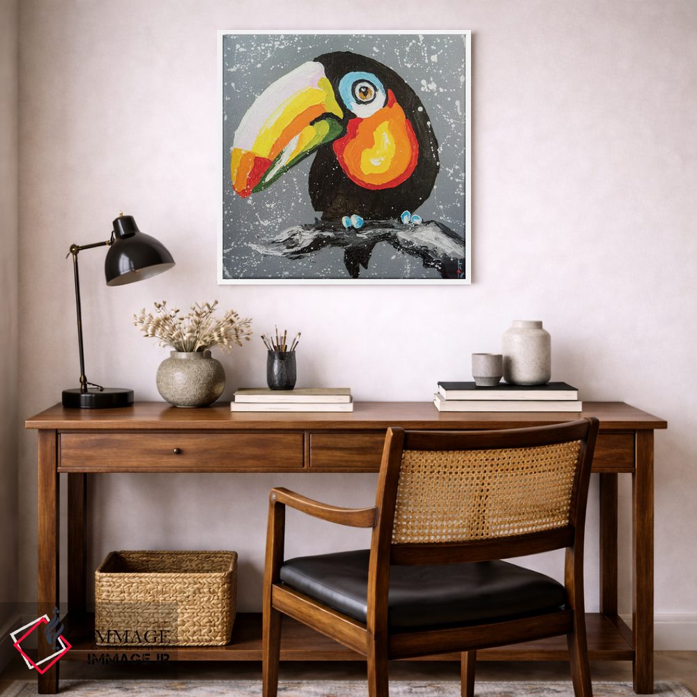 تابلو دکوراتیو توکانی خنده دار اثر کوپتسووا آرت - D5W