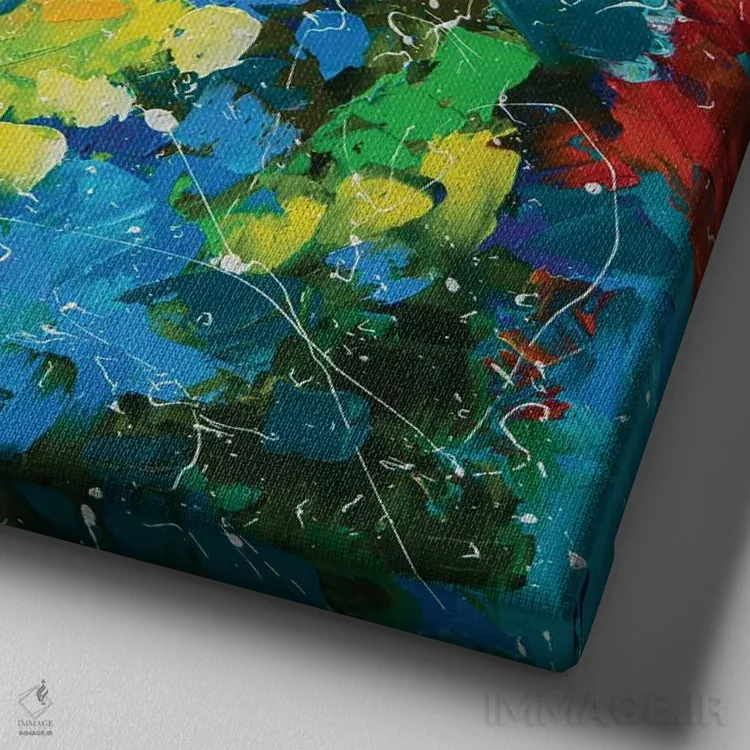 تابلو دکوراتیو طوطی ماکائو اثر کوپتسووا آرت - نمای نزدیک بافت بوم