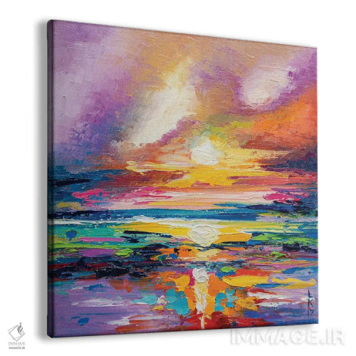 تابلو انتزاعی طلوع آفتاب اثر کوپتسووا آرت - نمای پرسپکتیو محصول